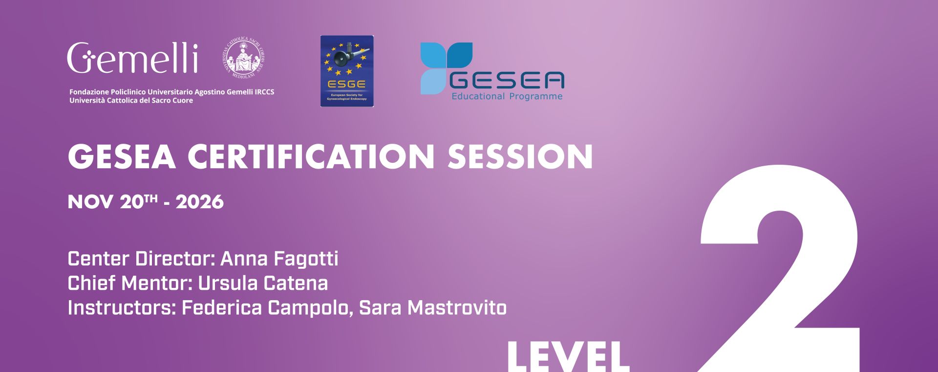 GESEA Certification Sessions Level 2